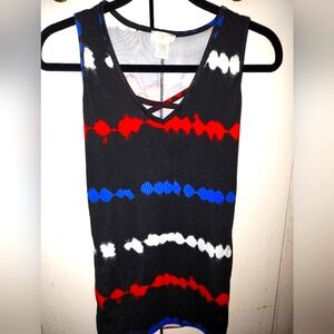 Red white and blue cris cros tank by NYC size lg
